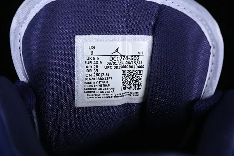All categories Air Jordan Jordan series basketball shoes Air Jordan 1 Low Z version Air Jordan 1 Low AJ1 Joe 1 white and purple cultural low-top casual sneakers DC0774-502
